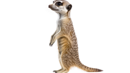 Meerkat standing on hind legs Transparent background, PNG file