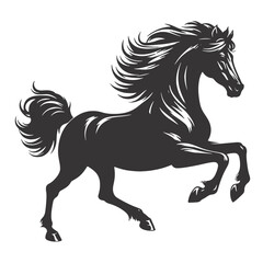 Obraz premium Galloping horse silhouette in black vector perfect for equestrian prints western art and wild animal designs