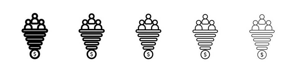 Sales funnel icon flat simple outline logo