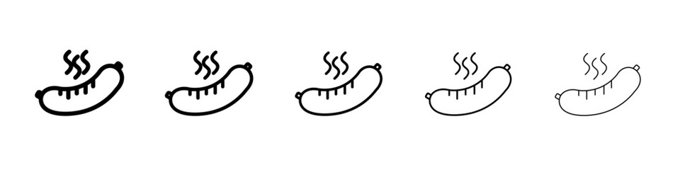 Sausage icon flat simple outline logo