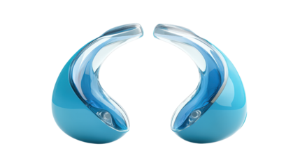 Hearing aid device, modern design, Transparent background, PNG file