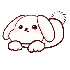 Rabbit line drawing, cute, wild animal 