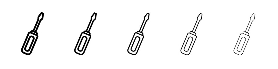 Screwdriver icon flat simple outline logo