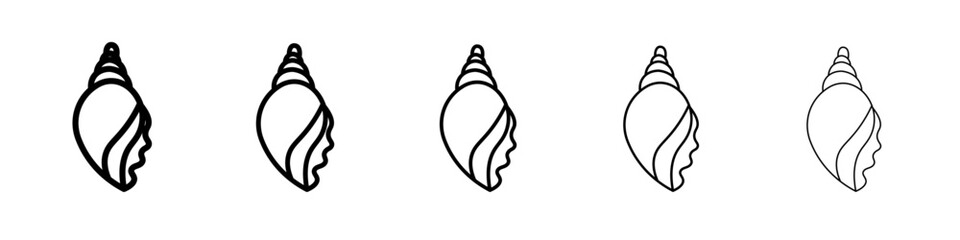 Sea shell icon flat simple outline logo