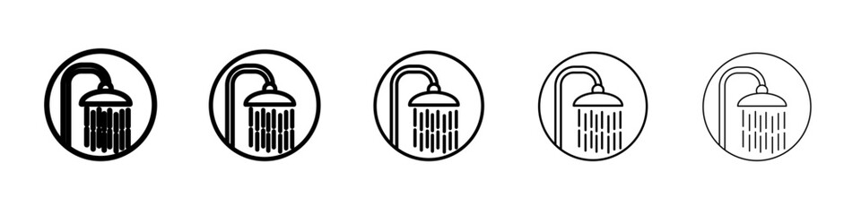 Shower icon flat simple outline logo