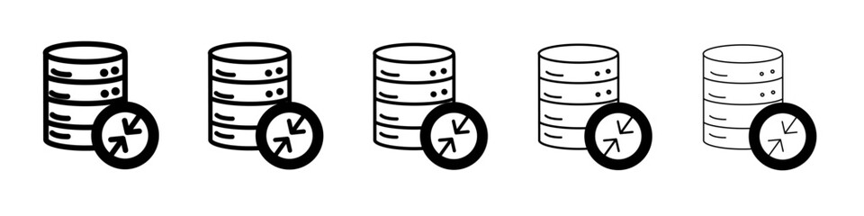 Shrink database icon flat simple outline logo