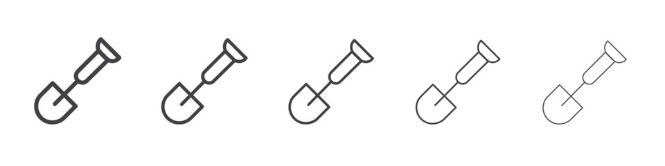 Shovel icon flat simple outline logo
