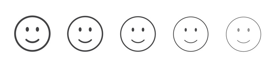 Smile icon flat simple outline logo