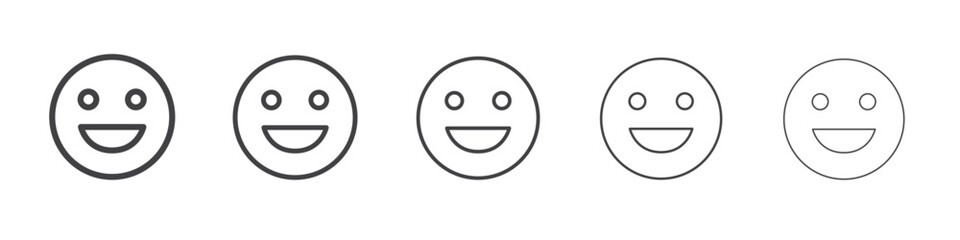 Fototapeta premium Smile icon flat simple outline logo