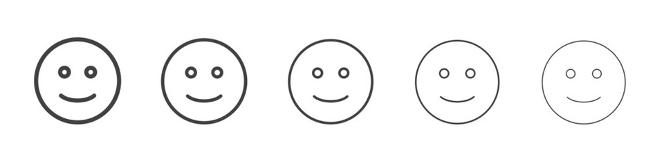 Smile icon flat simple outline logo