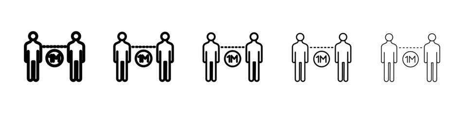 Social distancing icon flat simple outline logo