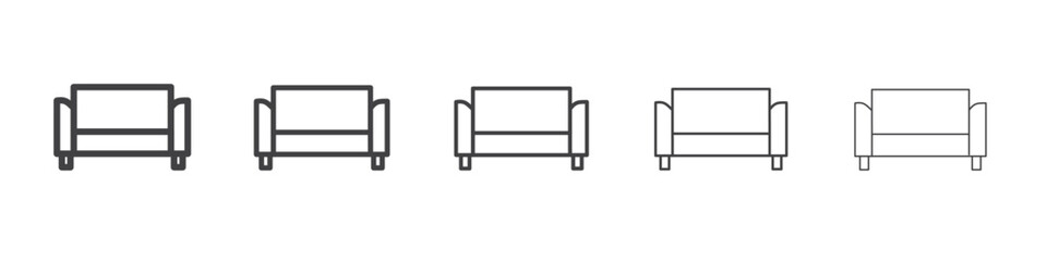 Sofa icon flat simple outline logo