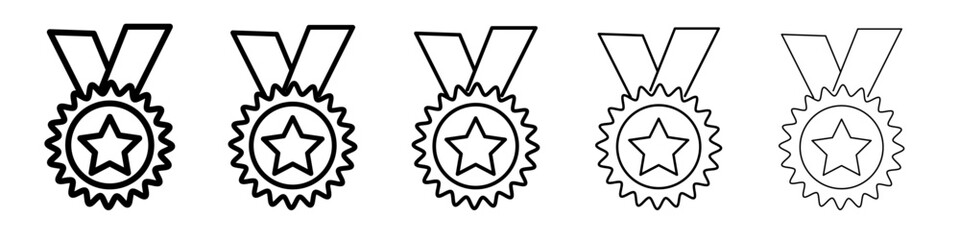 Sports medal icon flat simple outline logo