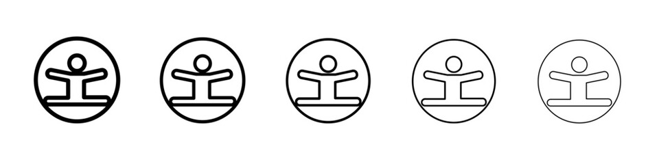 Split legs exercise icon flat simple outline logo