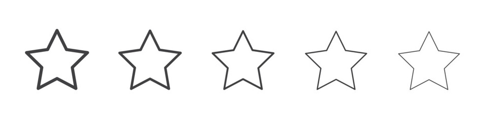 Star icon flat simple outline logo