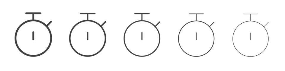 Stopwatch icon flat simple outline logo