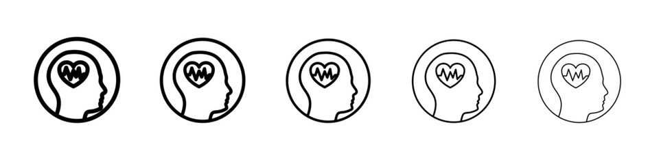 stress management icon flat simple outline logo