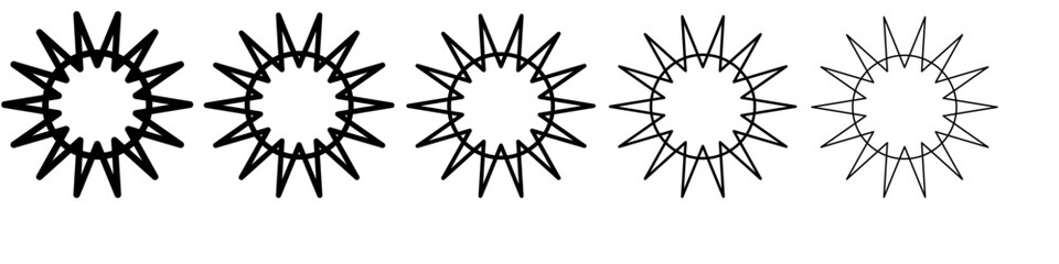 Sun icon flat simple outline logo