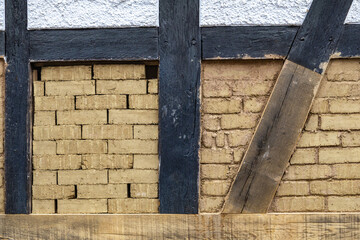 Detail eines Fachwerkhauses