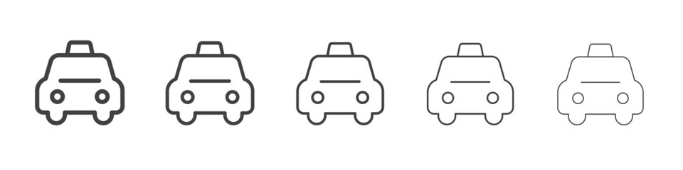 Taxi icon flat simple outline logo