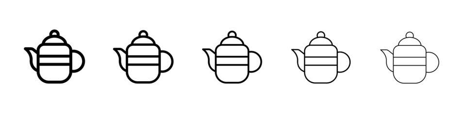 Teapot icon flat simple outline logo