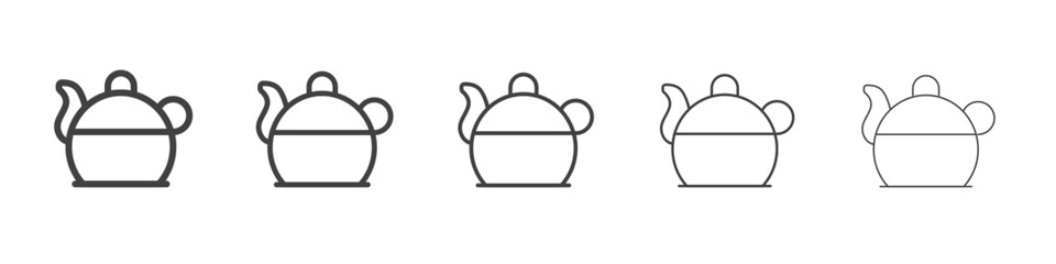 Teapot icon flat simple outline logo