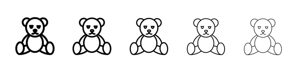 Teddy bear icon flat simple outline logo