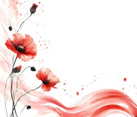 Background of flowers and waves.