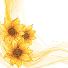 Background of flowers and waves.