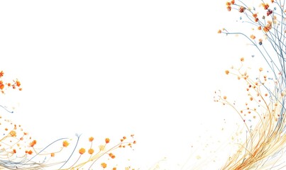 Background of flowers and waves.