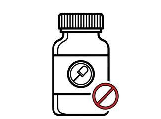Simple Line Art Liquid Bottle Forbidden Use Icon Illustration