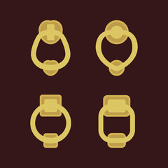 set of door knocker design vector flat isolated illustration