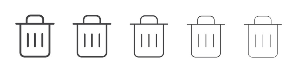 Trash icon flat simple outline logo