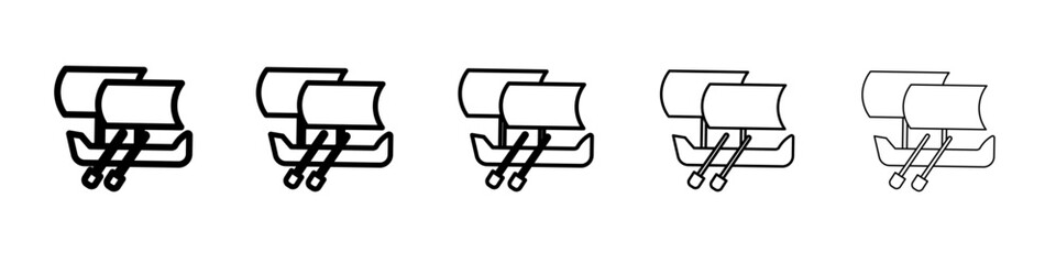 trireme icon flat simple outline logo