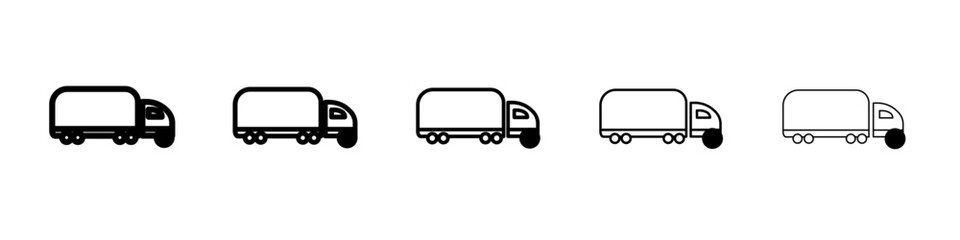 Truck icon flat simple outline logo