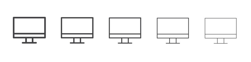 Tv icon flat simple outline logo