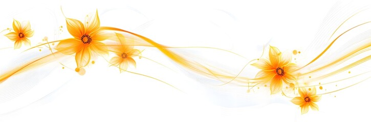 Background of flowers and waves.