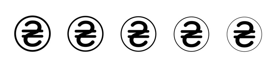 Ukrainian hryvnia icon flat simple outline logo