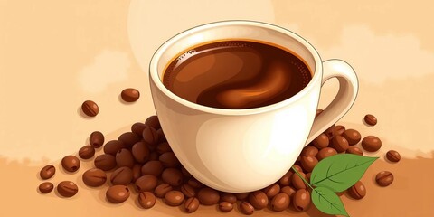 Obraz premium Vector illustration of a coffee cup, various coffee tones, ready for poster, banner, card design, artwork, cup