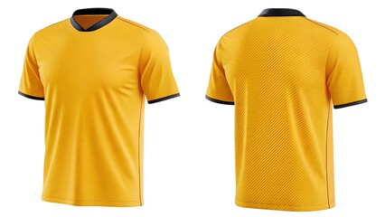 Gold Soccer Jersey Mockup Front and Back Views, High-Resolution Template for Design Presentations and Team Apparel Visualizations
