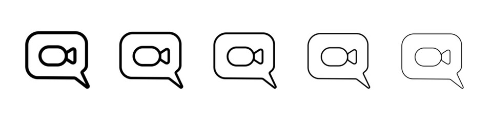 Video call icon flat simple outline logo