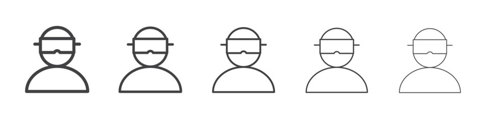 Virtual reality icon flat simple outline logo