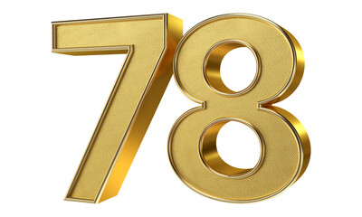 Bling Bling Gold Number 78 3D Text Effect