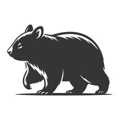 Obraz premium Walking wombat silhouette black vector for Australian wildlife clipart nature animal graphics and cute creature art