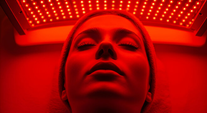 Red Light Therapy for Skin Rejuvenation Anti Aging Treatment Facial Wellness Spa Beauty