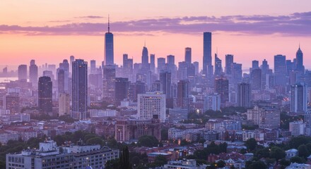 Fototapeta premium City skyline at dawn