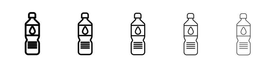 Water bottle icon flat simple outline logo
