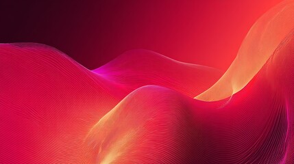 Abstract Red and Orange Waveform Digital Art Background