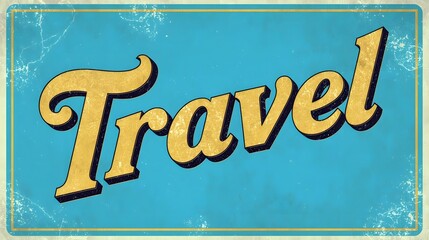 The word "Travel" elegantly displayed with a vintage effect background, capturing a sense of adventure and exploration.