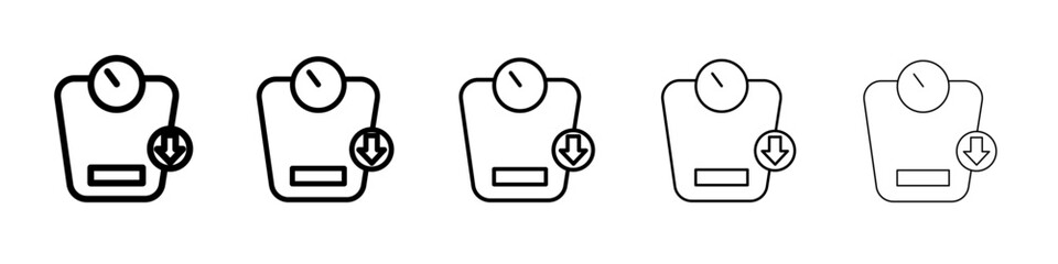 Weight loss icon flat simple outline logo